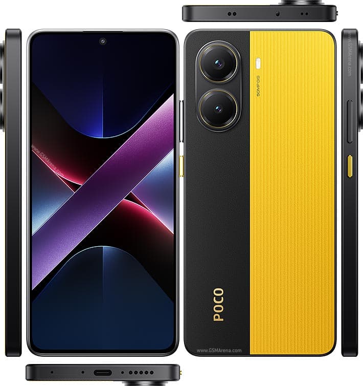 Xiaomi Poco X7 Pro shown from the front and back
